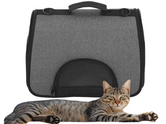 Sac de transport pour animaux de compagnie grand format GRIS ET NOIR - Image 4