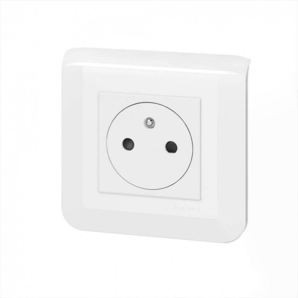 Legrand - Prise avec terre Mosaic, blanc, LEGRAND
