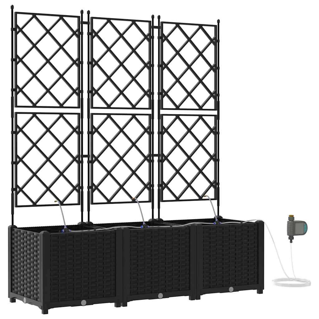 Cache-pot de jardin 3 pcs | Bac à fleurs Noir Acier - Image 1