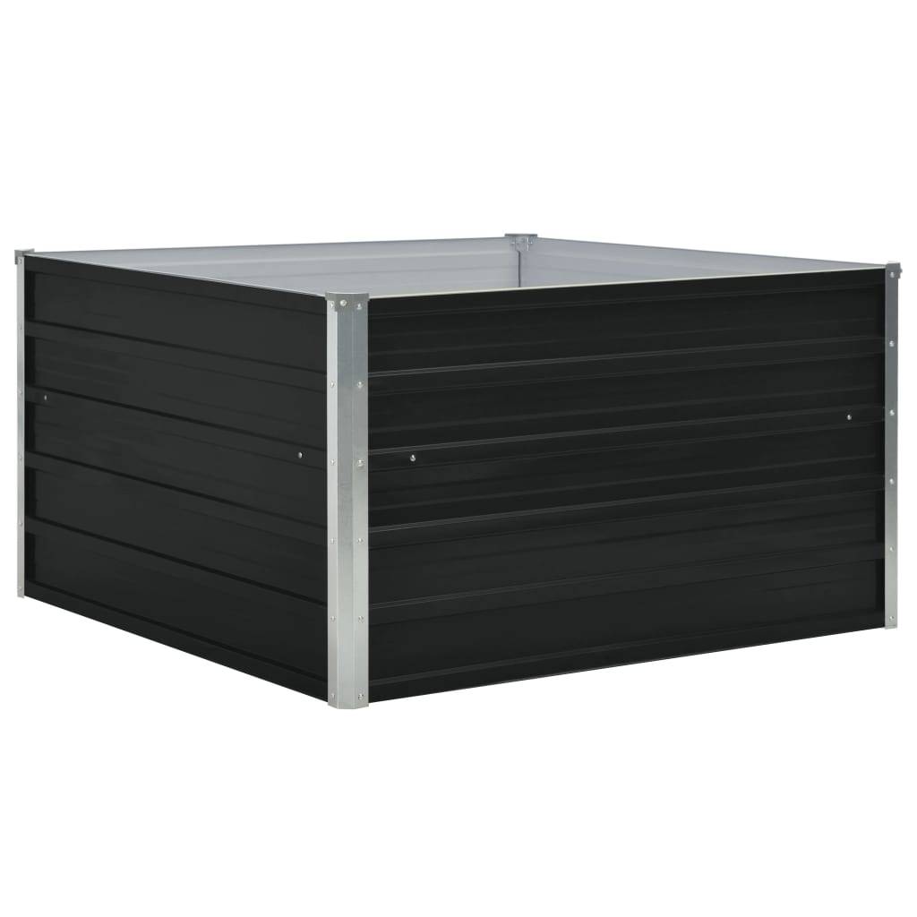 ComfortXL - Bac à fleurs carré 100cm acier galvanisé sans fond Anthracite – ComfortXL Outdoor Living - Image 2