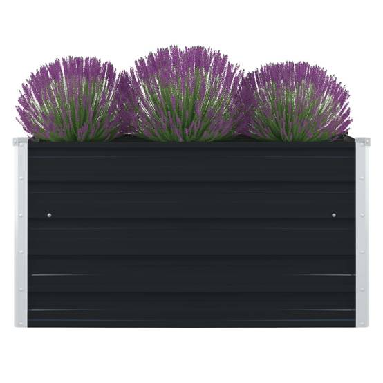 ComfortXL - Bac à fleurs carré 100cm acier galvanisé sans fond Anthracite – ComfortXL Outdoor Living - Image 1