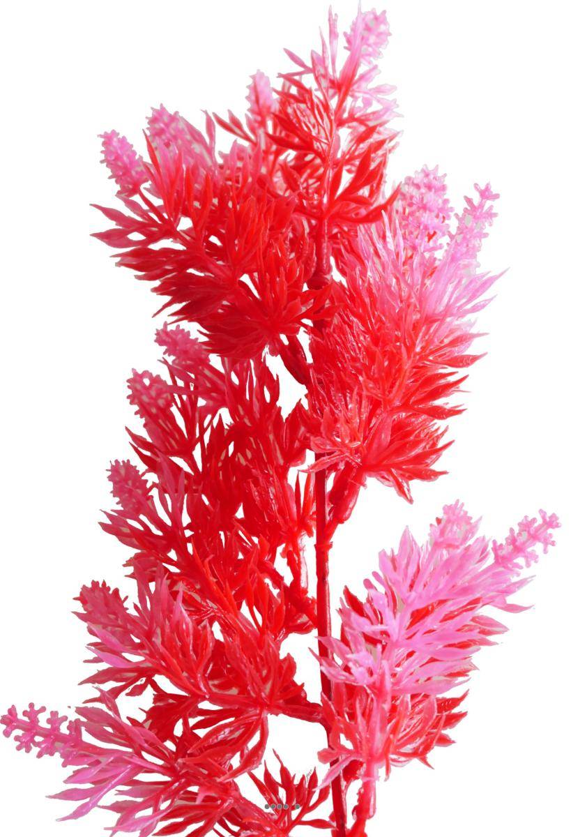 Artificielles - Pic de thuya factice H35cm plastique extérieur 9 ramures Rouge Fushia - Imagen 2