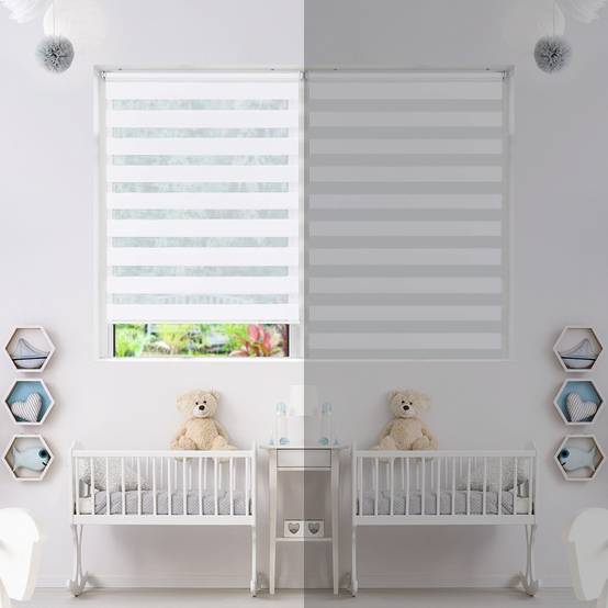 Vounot - Lot de 2 Store enrouleur jour nuit double 90x150cm Blanc - Image 3