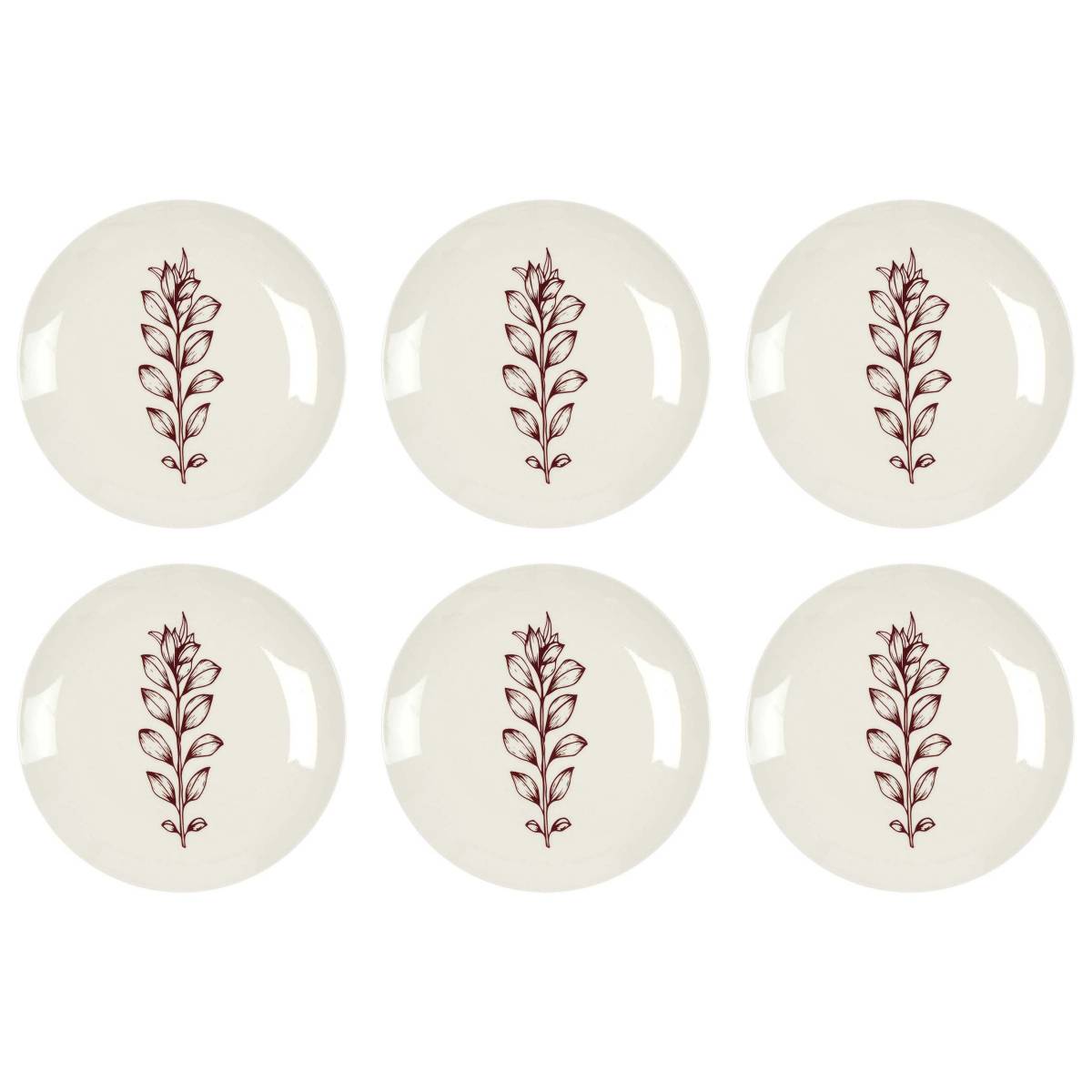 The Home Deco Factory - Assiette en porcelaine Cottage 20 cm (Lot de 6) - Imagen 1