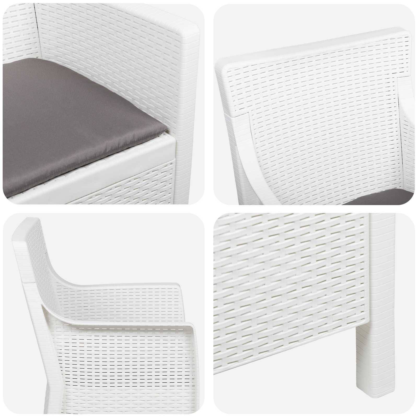 Fauteuil polypropylène blanc 54 x 55 x 89 cm - PANGIVO - Image 4