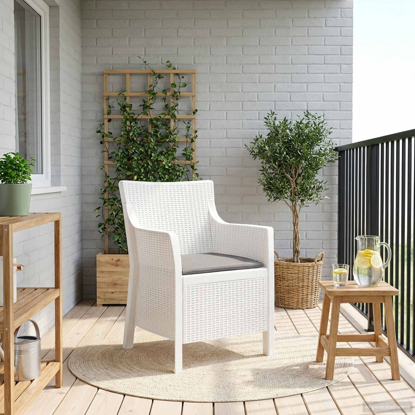 Fauteuil polypropylène blanc 54 x 55 x 89 cm - PANGIVO - Image 1