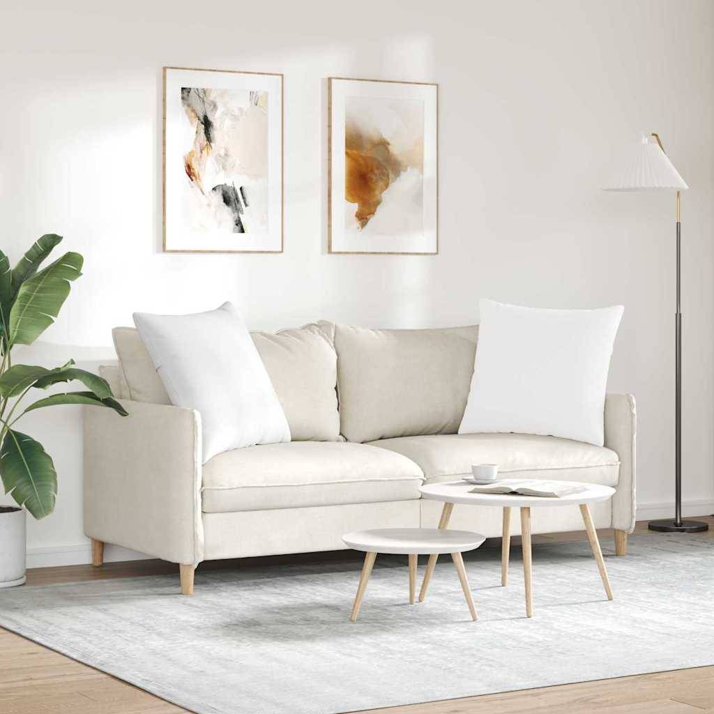 Set de 2 Coussins Décoratifs en Tissu Moderne Déhoussables pour Salon Blanc 60x60 cm – ComfortXL Outdoor Living - Image 4
