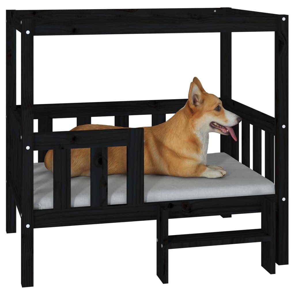 Vidaxl - Lit pour chien Noir 95,5x73,5x90 cm Bois de pin solide vidaXL 822386 - Imagen 5