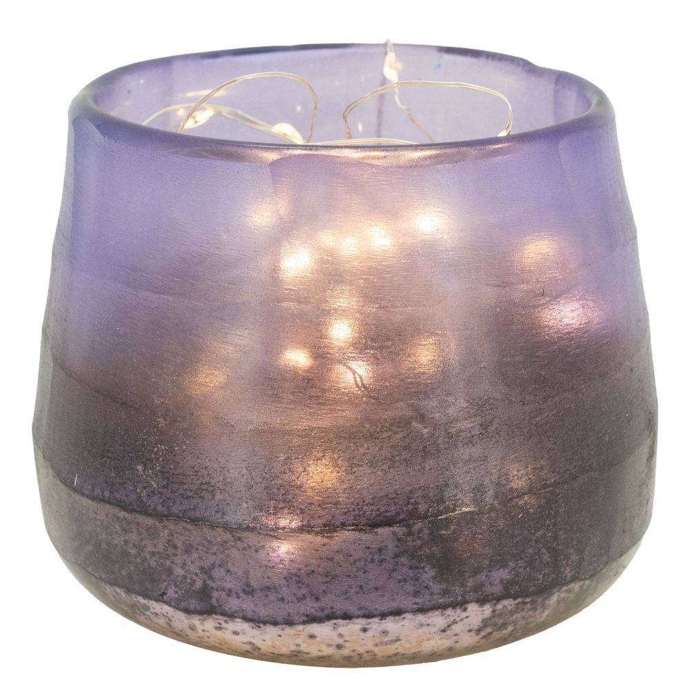 Aubry Gaspard - Photophore rond en verre teinté violet Aubry Gaspard - Imagen 2