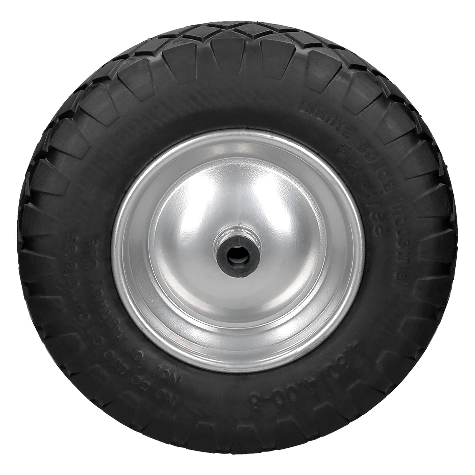 Ecd-Germany - 15" Roue brouette pleine en gomme solide PU 4.80 4.00-8 Ø 390 mm avec axe et vis - Imagen 2