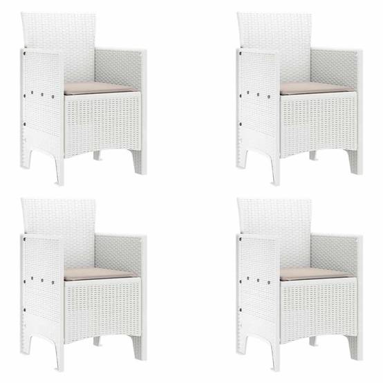 5 pcs Salon De Jardin - Mobilier D'extérieur Blanc Rattan Polt - Image 4