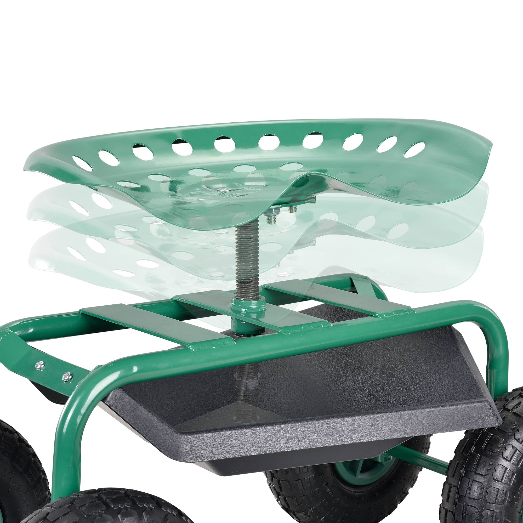 Pro.Tec - Tabouret de Jardin Roulant Vert 81 x 45 x 54 cm pro.tec - Image 4