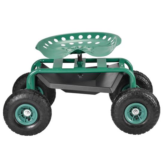 Pro.Tec - Tabouret de Jardin Roulant Vert 81 x 45 x 54 cm pro.tec - Image 1
