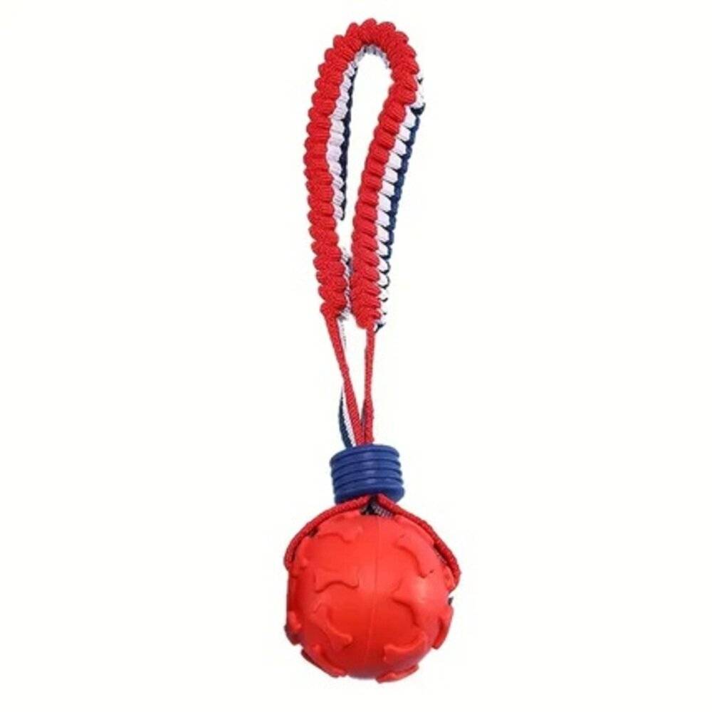 France Croquettes - Balle avec corde bleu 4,5cm pour chien, FranceCroquettes - Imagen 2