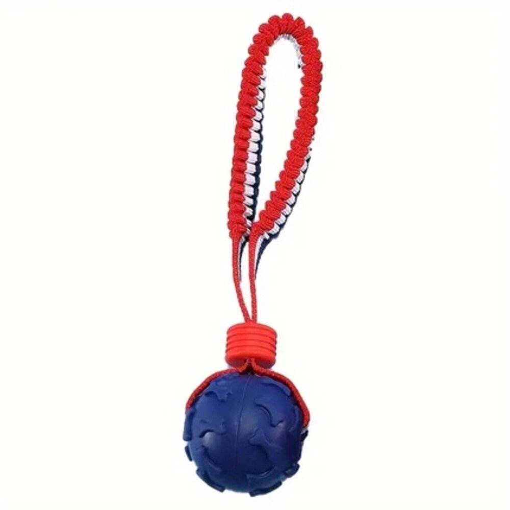 France Croquettes - Balle avec corde bleu 4,5cm pour chien, FranceCroquettes - Imagen 3