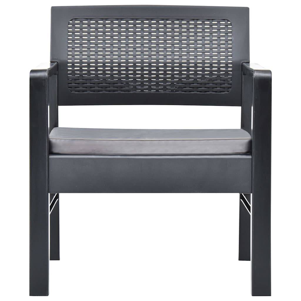 Vidaxl - Salon de jardin 3 pcs Plastique Anthracite vidaXL 48824 - Image 7