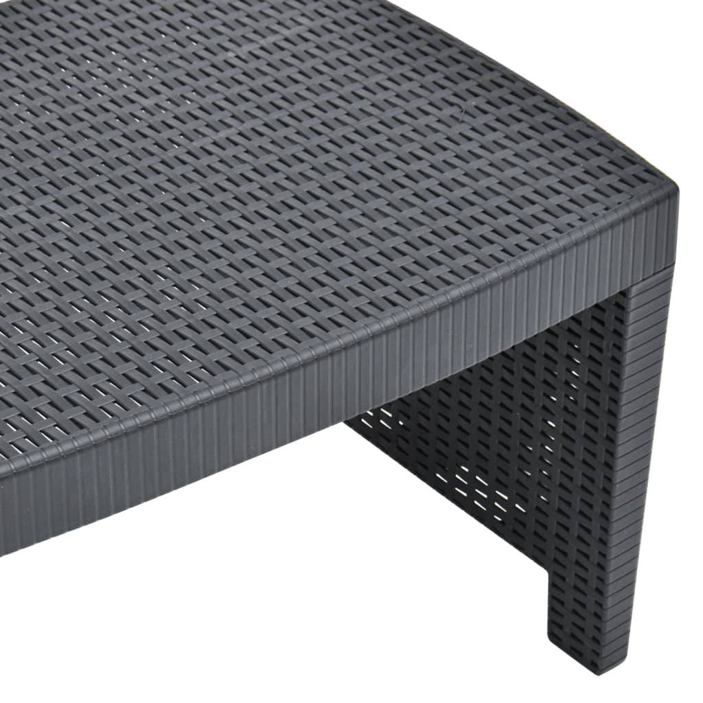 Vidaxl - Salon de jardin 3 pcs Plastique Anthracite vidaXL 48824 - Image 4