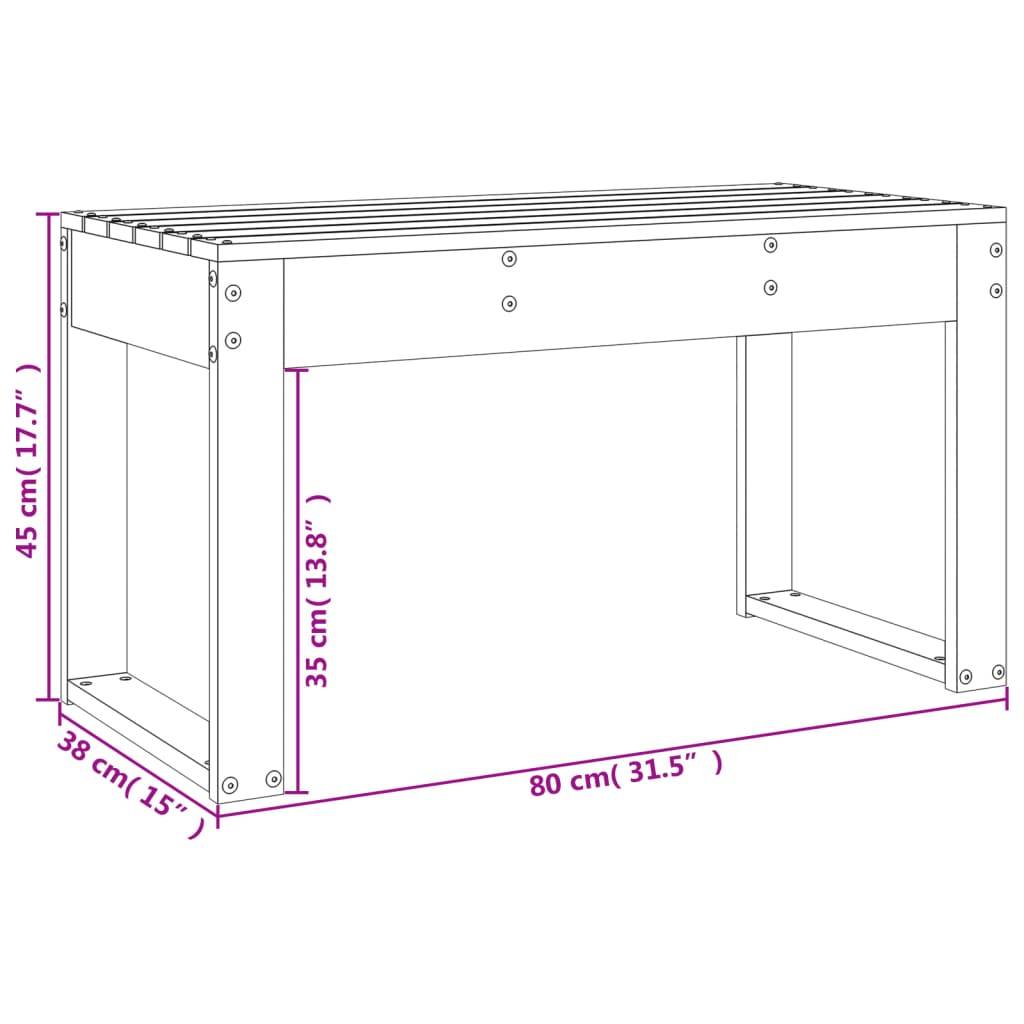 PANGIVO - Banc de jardin bois de pin blanc 80 x 38 x 45 cm - PANGIVO - Image 8