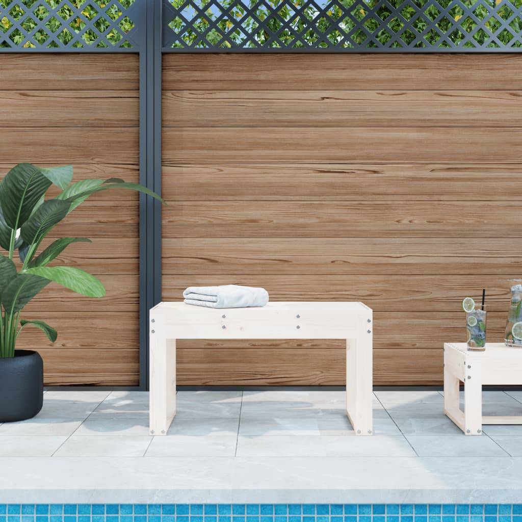 PANGIVO - Banc de jardin bois de pin blanc 80 x 38 x 45 cm - PANGIVO