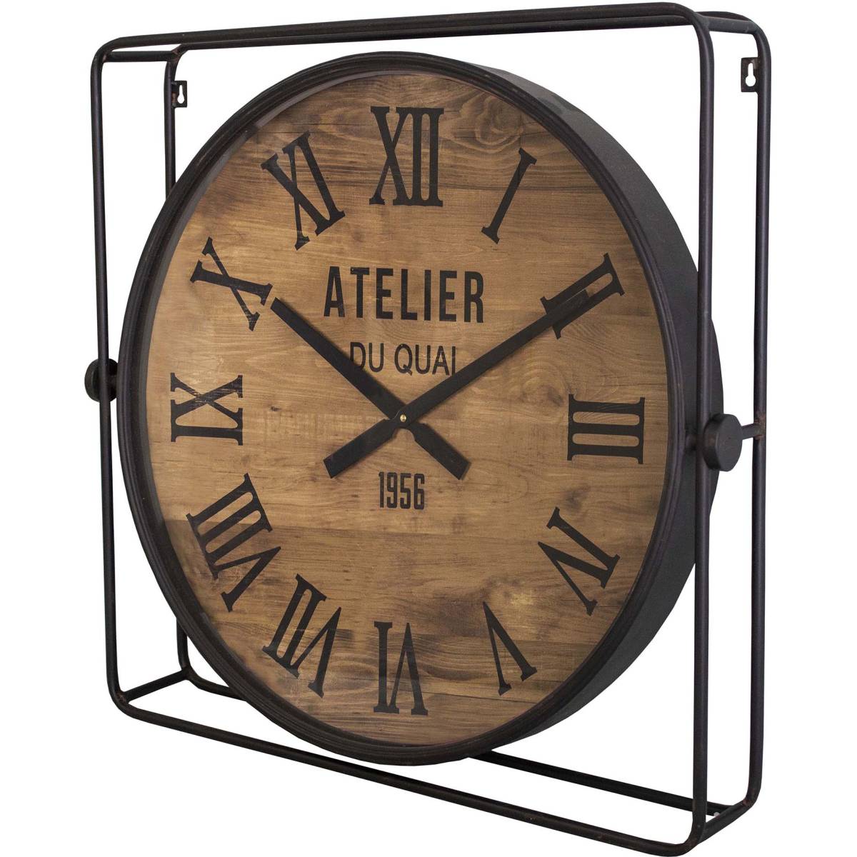 Antic Line Creations - Pendule industrielle avec cadre en fer 60 cm