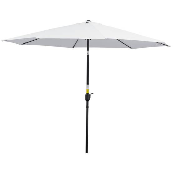 Parasol de jardin extérieur Parasol droit inclinable Ø 3 m - Polyester 180g/m² Métal Blanc fr147 - Image 2