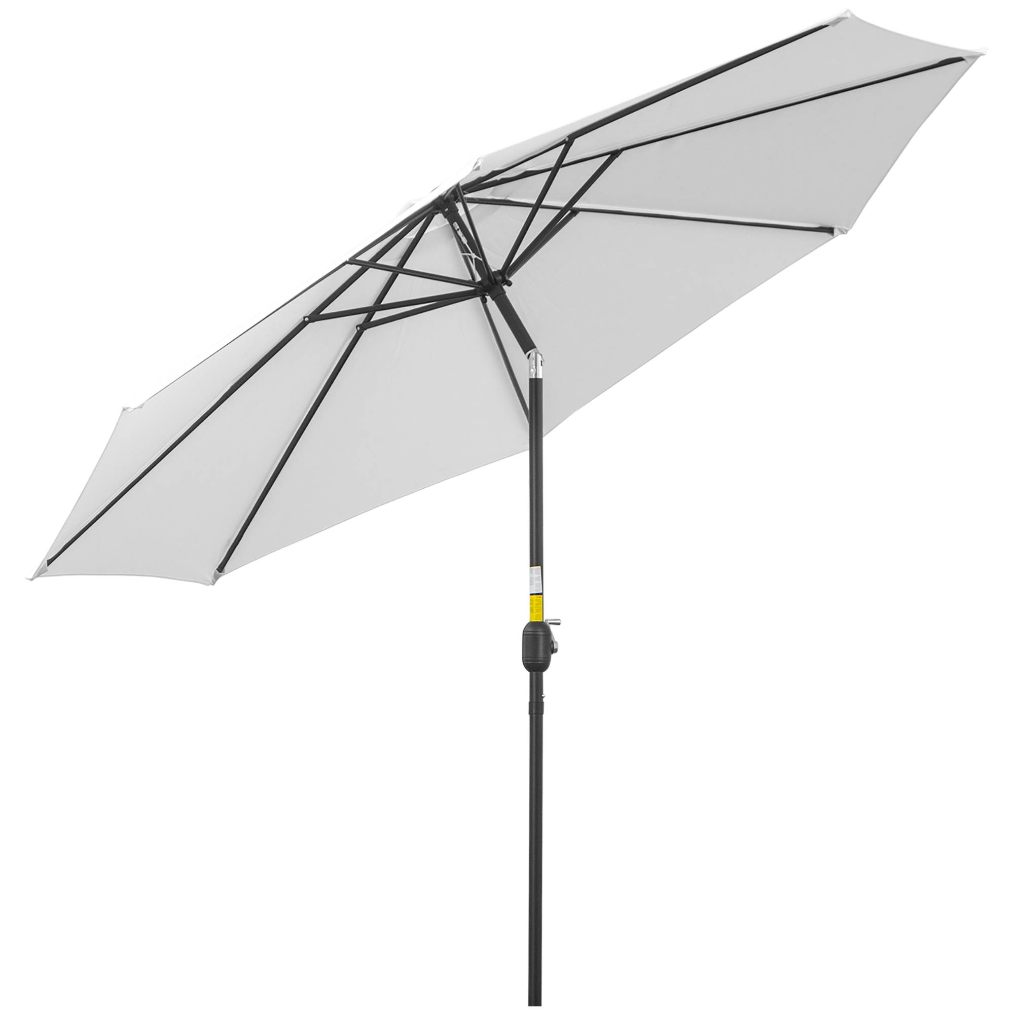 Parasol de jardin extérieur Parasol droit inclinable Ø 3 m - Polyester 180g/m² Métal Blanc fr147