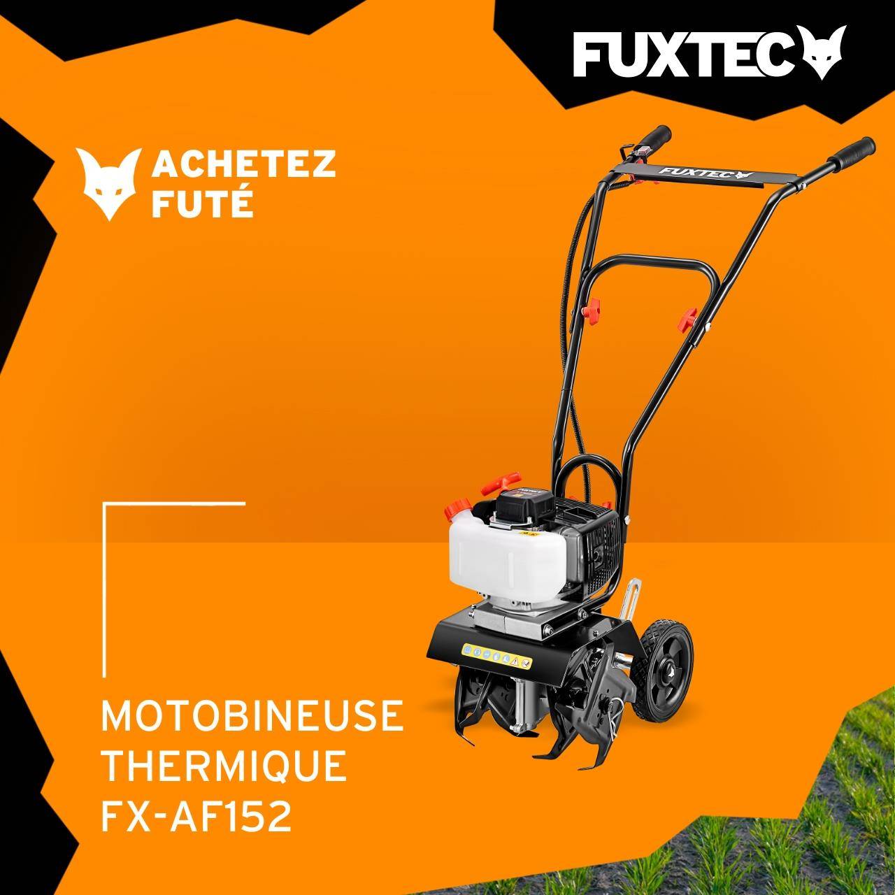 FUXTEC - Motobineuse thermique 2 temps, FUXTEC FX-AF152 51,6 cm3 largeur23 cm profondeur 70 mm 14 kg - Image 2