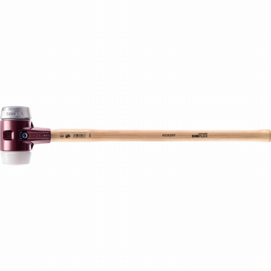 Marteau de frappeur HALDER SIMPLEX Superplastique / métal doux avec boîtier en fonte malléable, manche en bois hickory de haute qualité - D=80 mm - 30