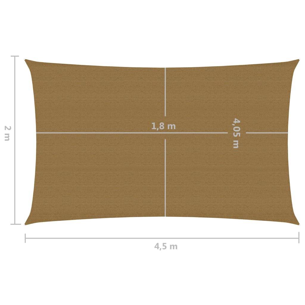 Helloshop26 - Voile toile d'ombrage parasol 160 g/m² 2 x 4,5 m PEHD taupe - Imagen 5