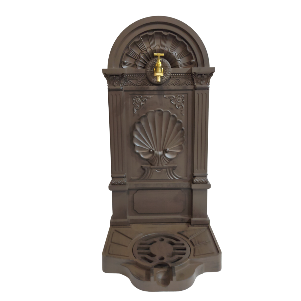 Fontaine de jardin extérieur fonte aluminium marron coquillage 84cm Chemin de campagne - Imagen 1