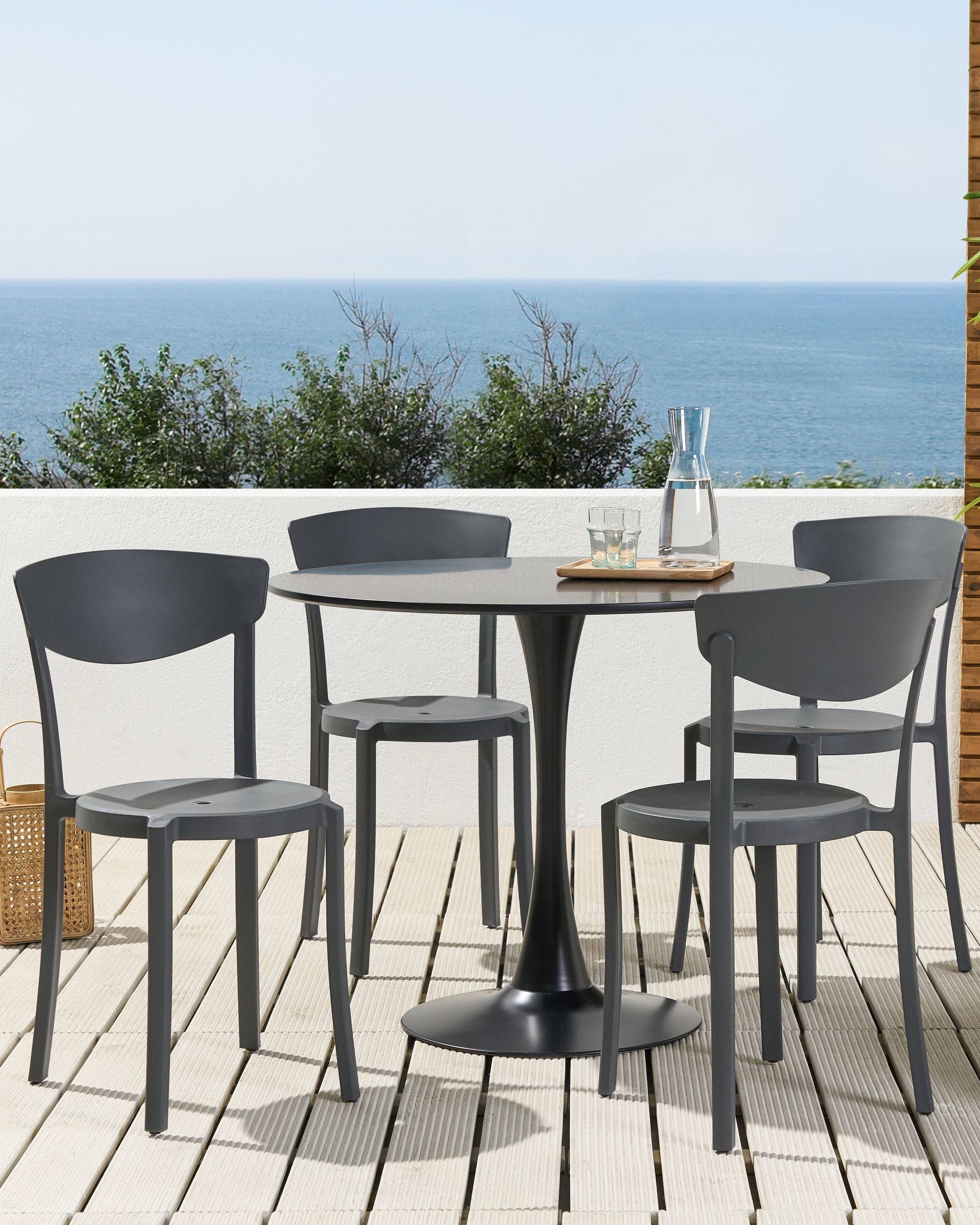 Beliani - Chaise de salle à manger Matière synthétique Gris foncé VIESTE - Beliani - Imagen 1