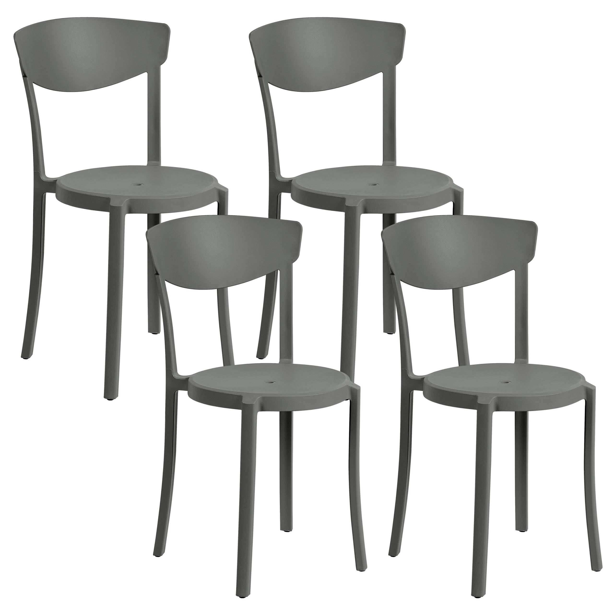 Beliani - Chaise de salle à manger Matière synthétique Gris foncé VIESTE - Beliani - Imagen 2