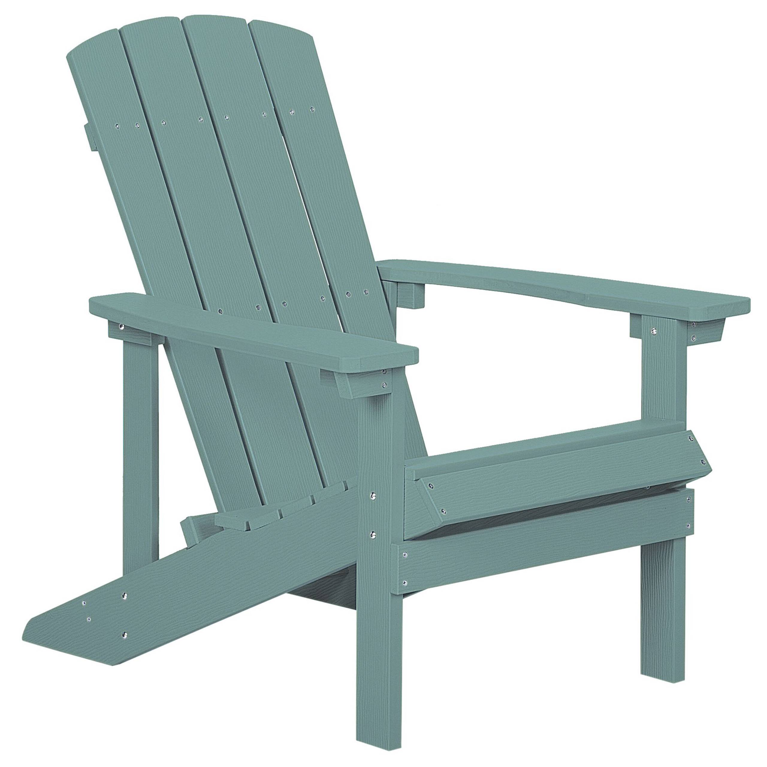 Beliani - Chaise de jardin Bois synthétique Turquoise ADIRONDACK - Beliani - Imagen 4