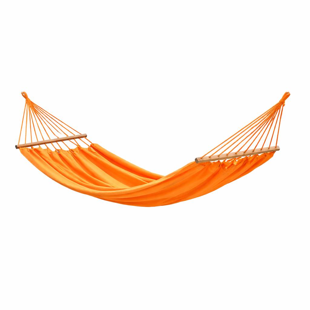 Couleurs du monde - Toile hamac orange mangue 100% coton avec barre d'écartement - Toile uniquement - Imagen 2