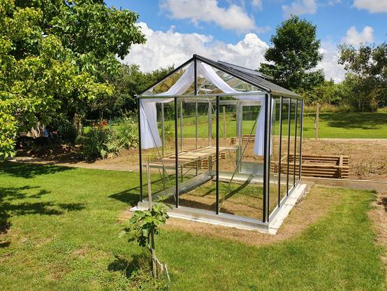 Serre en polycarbonate 8mm alvéolés - Euro Maxi - Laquée - 5m² - gris anthracite - L'atelier des serres - Imagen 1