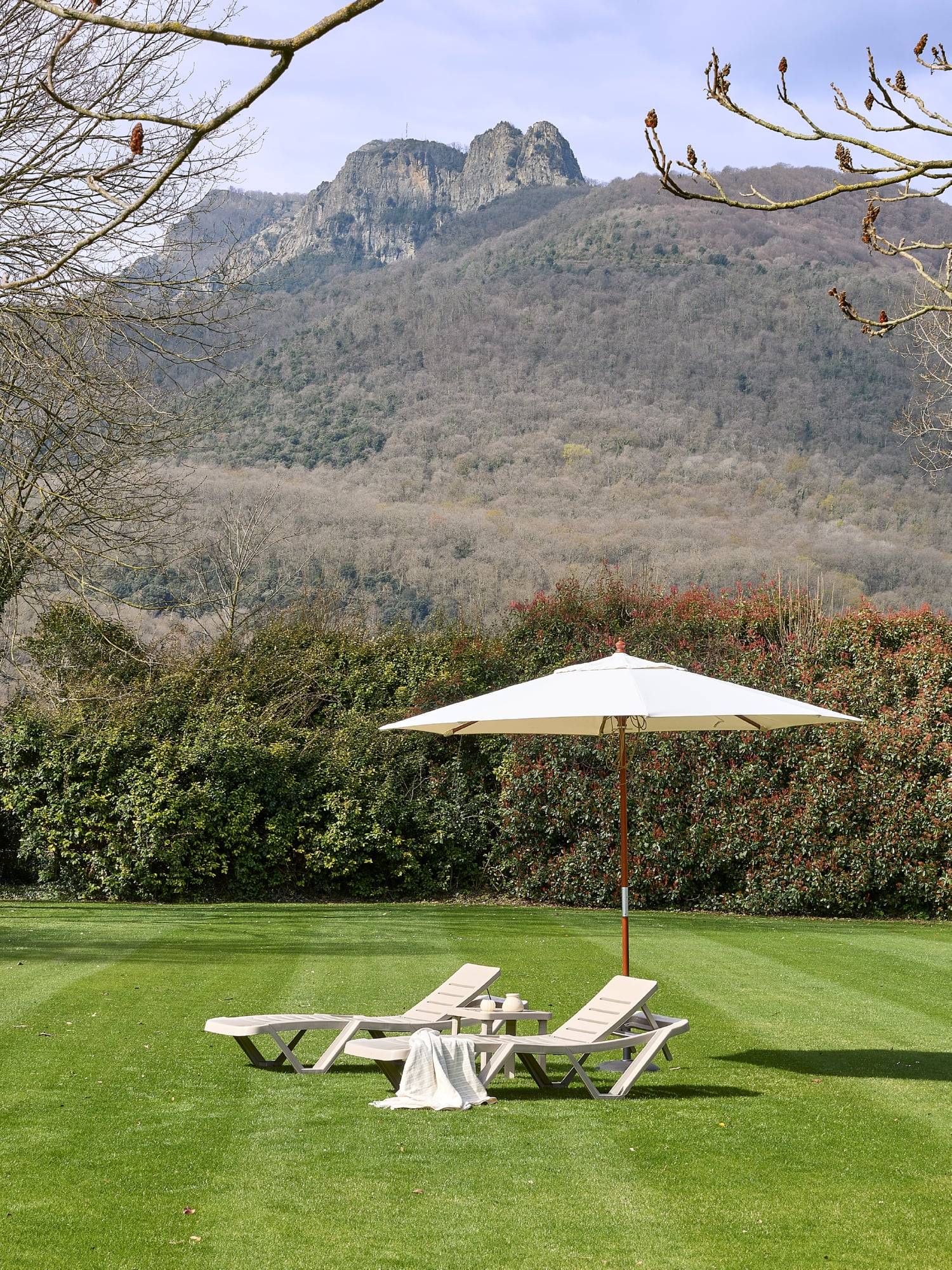 Parasol extérieur Ø300 cèdre - naturel MADEIRA garbar - Image 3
