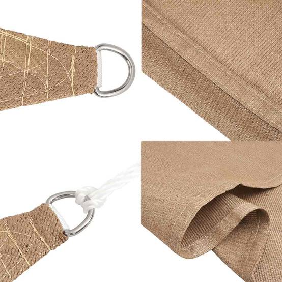 Voile d'ombrage PEHD taupe 300 x 300 x 420 cm - PANGIVO - Image 5