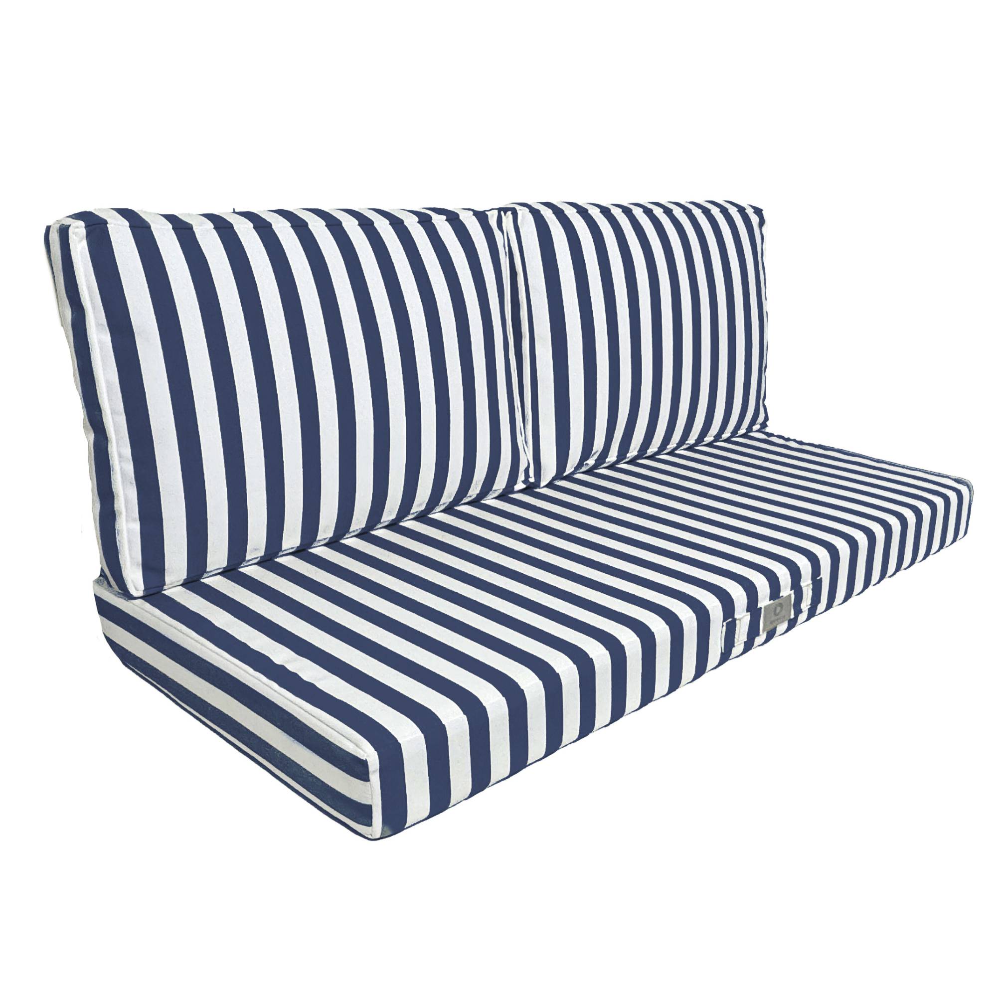 Coussins pour salon de jardin déhoussable 120x60cm Rayure bleu marine - Déco arts - Image 1