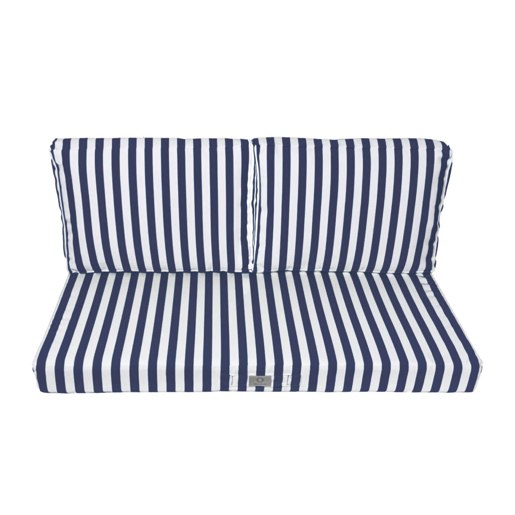 Coussins pour salon de jardin déhoussable 120x60cm Rayure bleu marine - Déco arts - Image 3