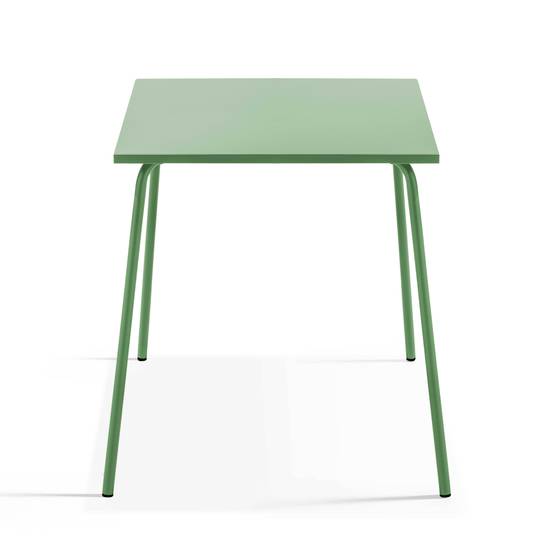 Oviala - Table de jardin carrée en métal 4 places 70 cm vert cactus Palavas - Oviala - Imagen 4