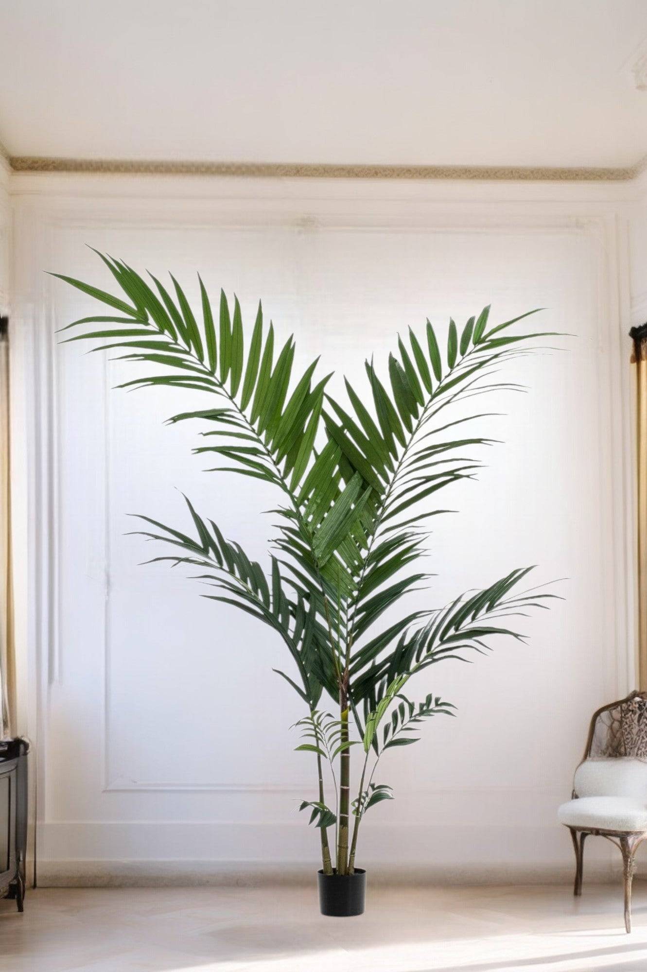 Palmier artificiel de 1,8 m de style nordique, plante paysagère en pot pour déco
