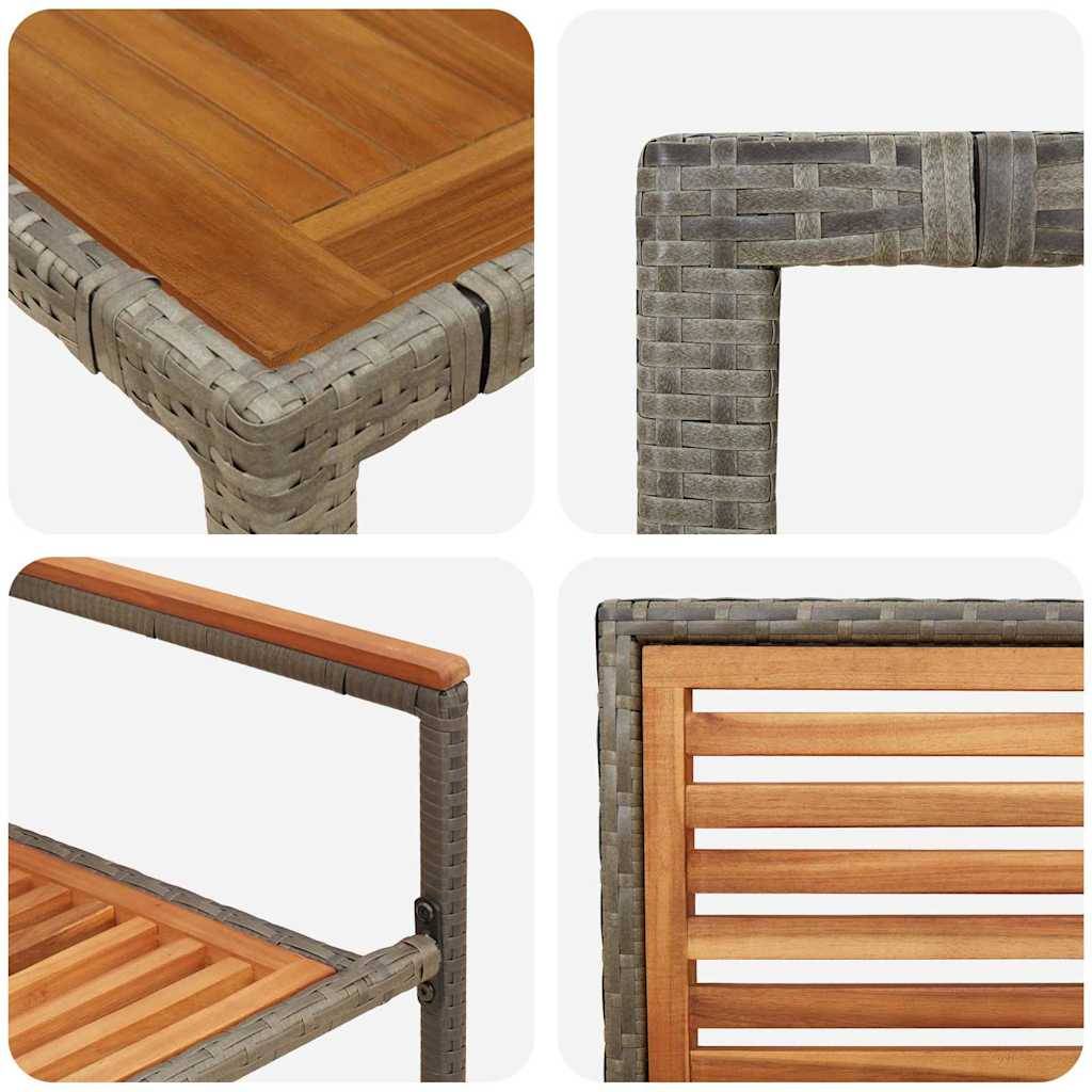 Ensemble de salle à manger pour jardin 5 pcs Gris et Marron 150 x 90 x 75 cm - PANGIVO - Image 9