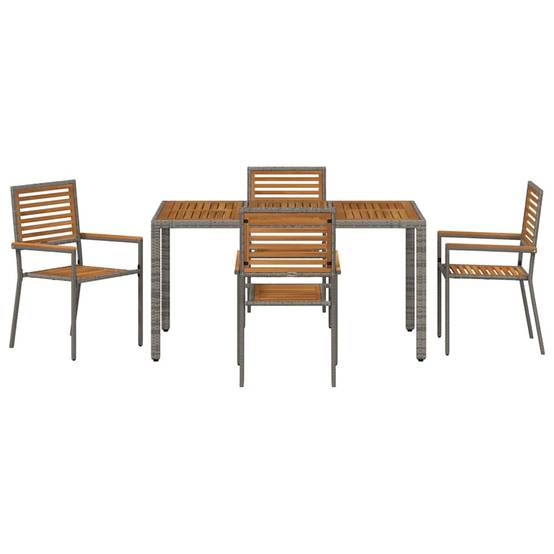 Ensemble de salle à manger pour jardin 5 pcs Gris et Marron 150 x 90 x 75 cm - PANGIVO - Image 7