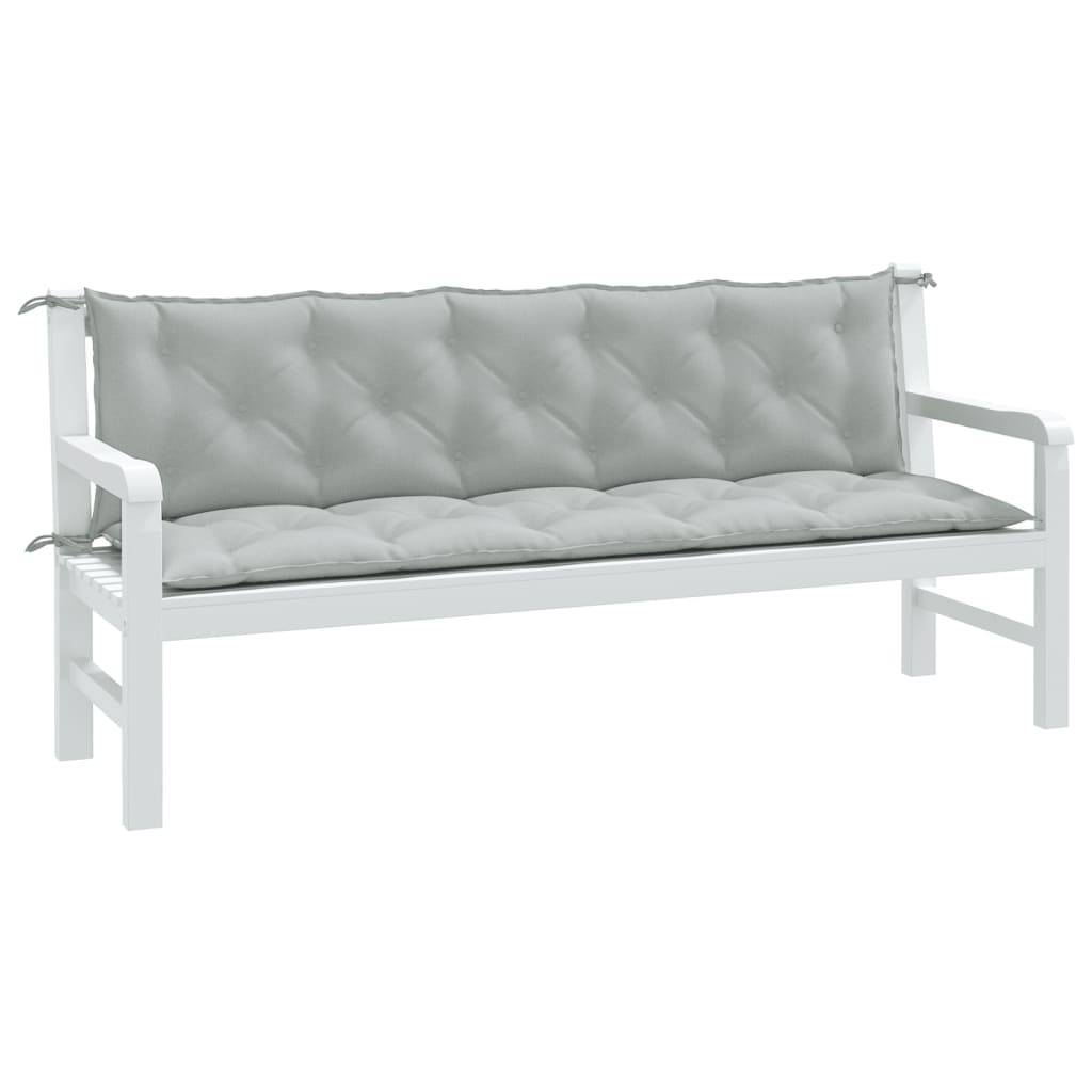 ComfortXL - Set 2 Coussins pour banc XXL Polyester Confort Moelleux pour Salon de Jardin Gris Clair 180x50 cm – ComfortXL Outdoor Living - Image 1