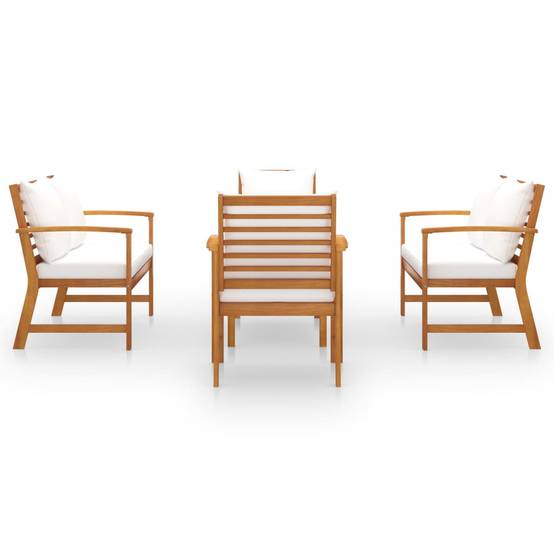 Vidaxl - Salon de jardin 5 pcs avec coussin Bois d'acacia solide vidaXL 3057786 - Image 9