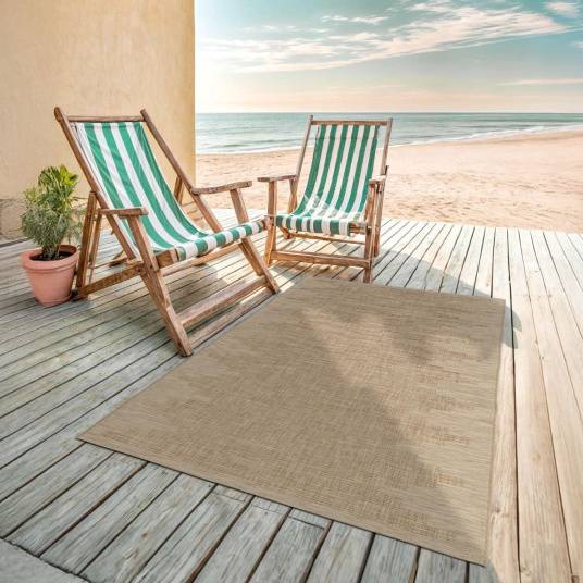 Decoweb - Tapis d'extérieur ou d'intérieur aspect naturel - Amaya - Beige - 160 x 230 cm - Decoweb - Imagen 2