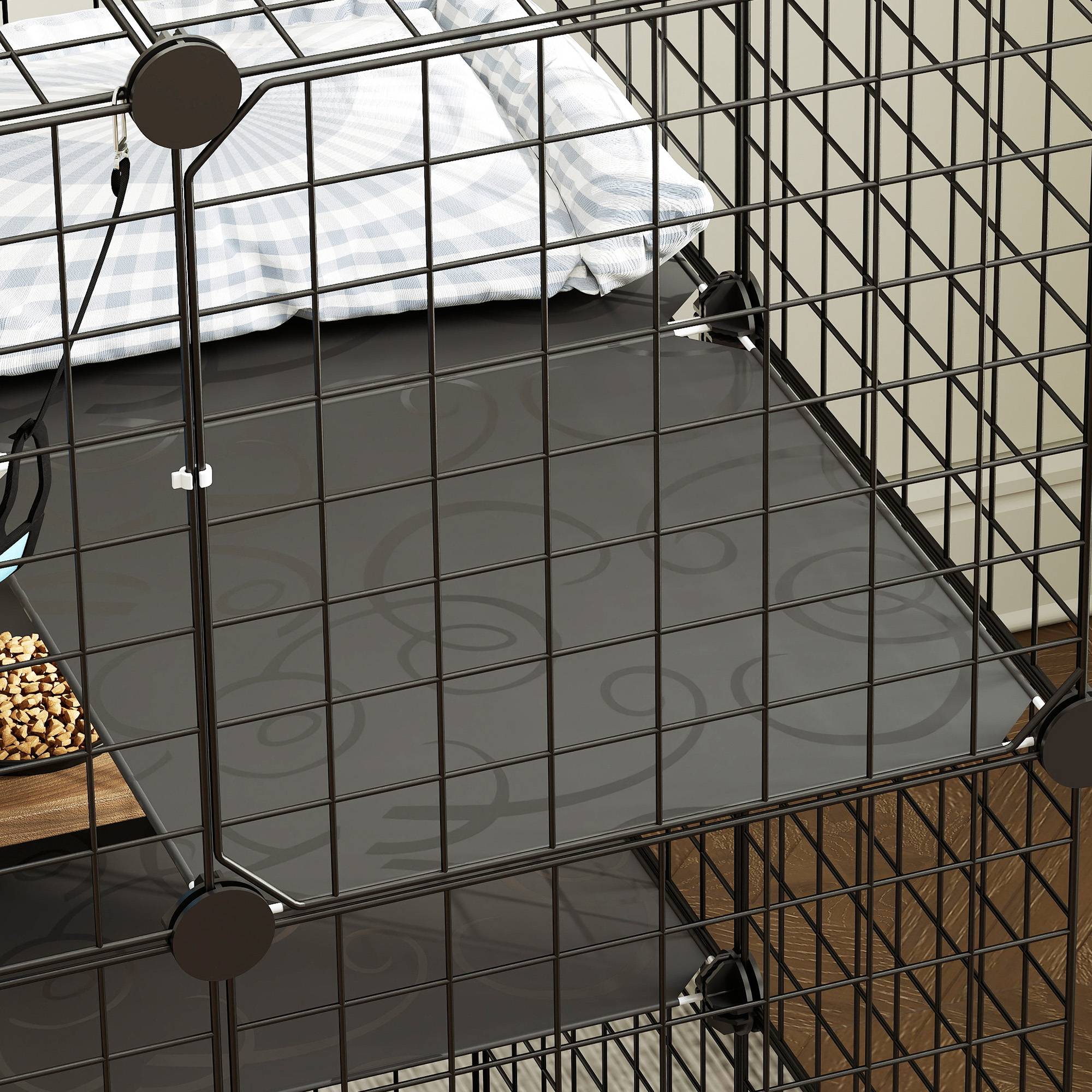 ComfortXL - Cage pour chat acier noir 105 cm intérieur modulable pour chaton jusqu’à 4 kg avec hamac et 3 portes - Image 8