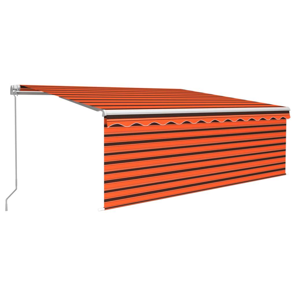Store banne manuel rétractable aluminium pour jardin réglable 4,5x3m orange - ComfortXL Outdoor Living - Image 2