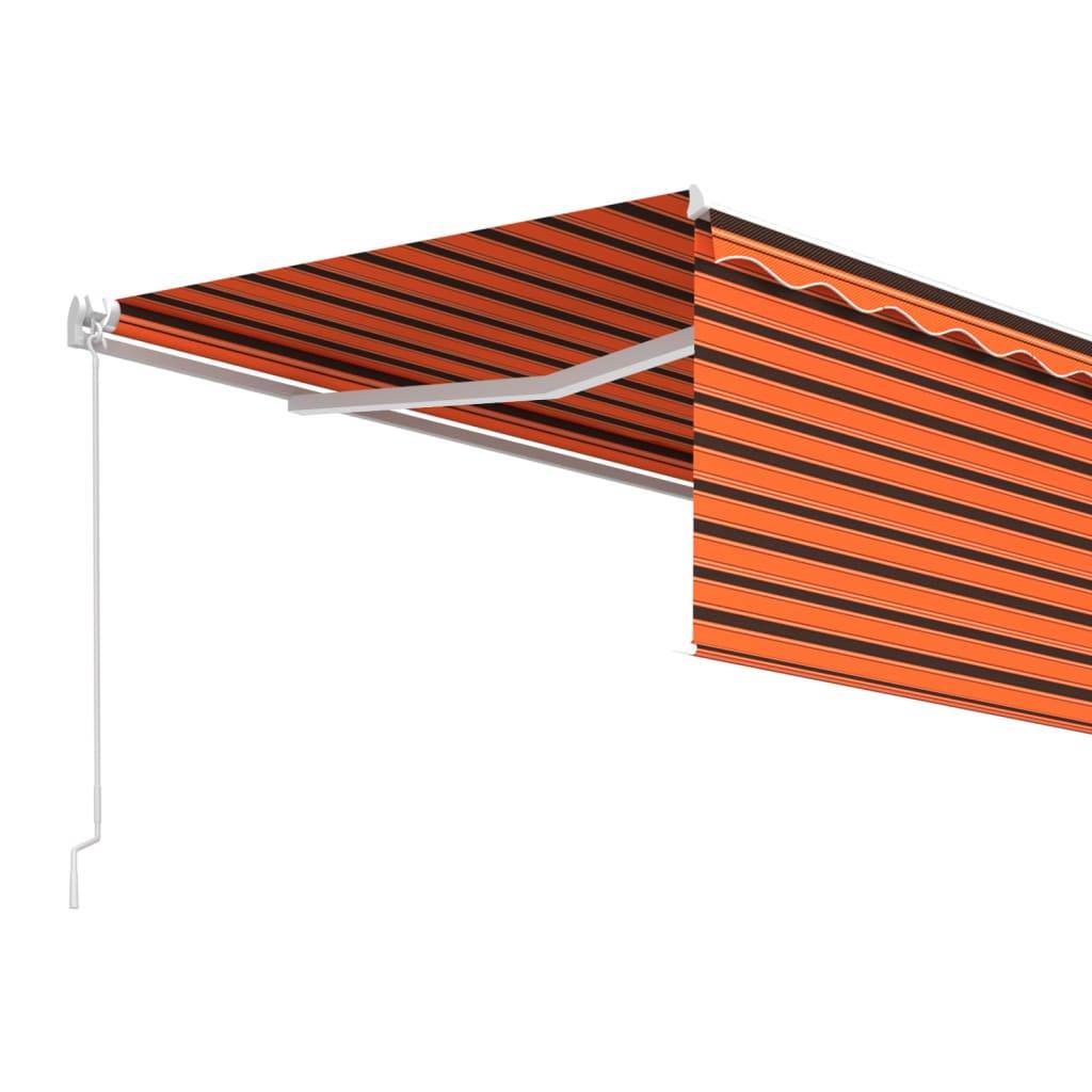 Store banne manuel rétractable aluminium pour jardin réglable 4,5x3m orange - ComfortXL Outdoor Living - Image 4