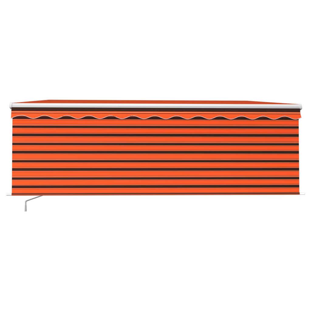 Store banne manuel rétractable aluminium pour jardin réglable 4,5x3m orange - ComfortXL Outdoor Living - Image 3